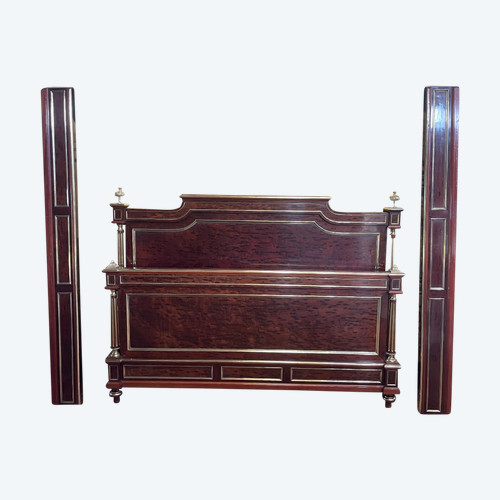Lit Napoléon III  En Acajou Moucheté 160 Cm