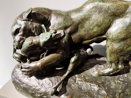 Tigre che sorprende un'antilope (terrazza senza profilo) - Antoine-Louis Barye (1796-1875)