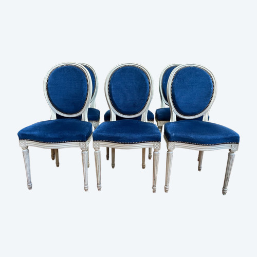 Suite Of 6 Louis XVI Style Medallion Chairs
