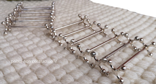 12 silver-plated knife-holders Perles orfèvrerie Christofle model