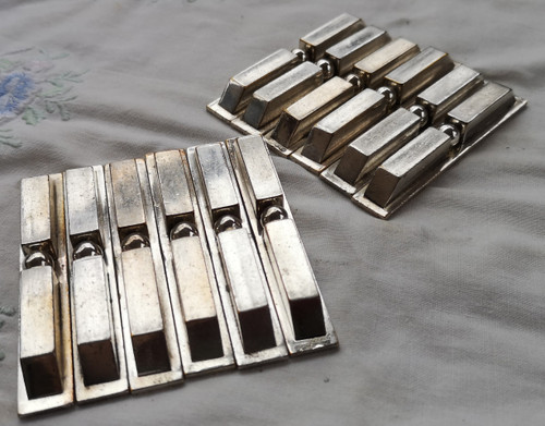 12 art deco silver-plated knife-holders by Lagarde et Fortin (Saint Médard, France)