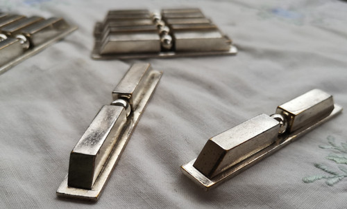 12 art deco silver-plated knife-holders by Lagarde et Fortin (Saint Médard, France)