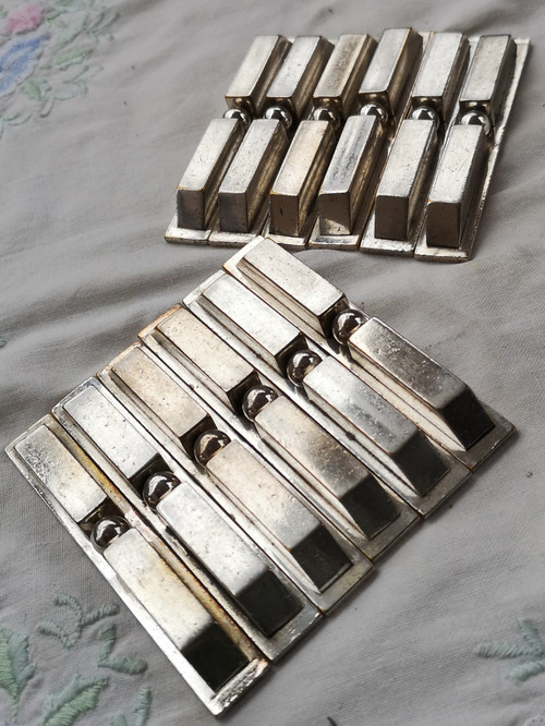 12 art deco silver-plated knife-holders by Lagarde et Fortin (Saint Médard, France)