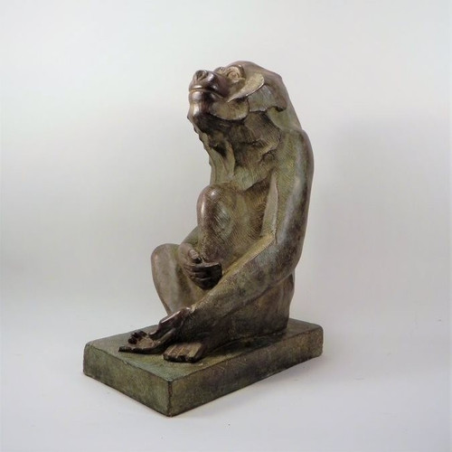 Akop GURDJAN (dopo)(1881-1948)Babbuino seduto in bronzo