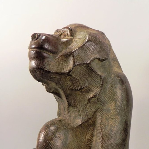 Akop GURDJAN (dopo)(1881-1948)Babbuino seduto in bronzo