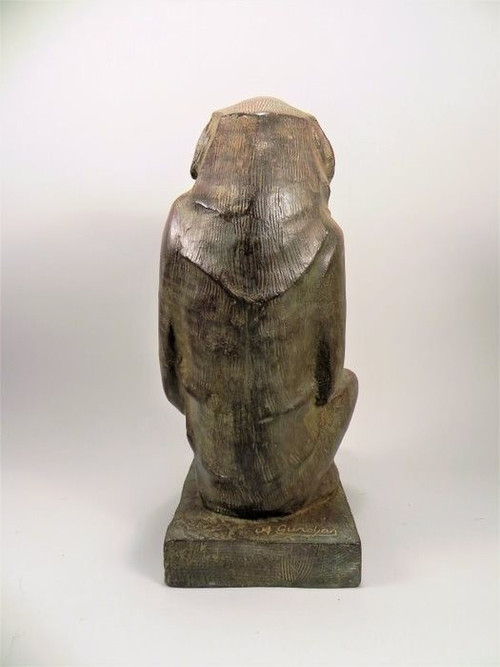 Akop GURDJAN (dopo)(1881-1948)Babbuino seduto in bronzo