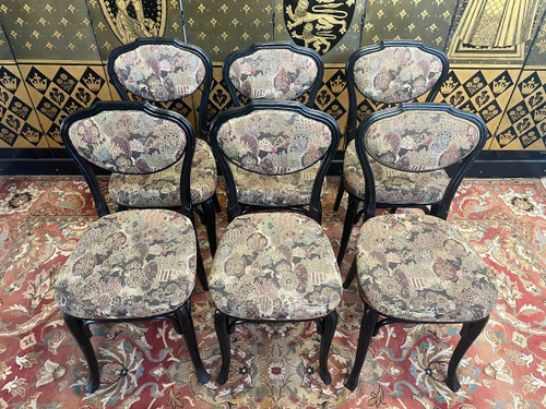 Suite De 6 Chaises Bistrot Noires Kohn