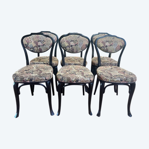 Suite De 6 Chaises Bistrot Noires Kohn