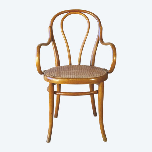Thonet N°18 armchair, Ca.1875, light walnut, new canework