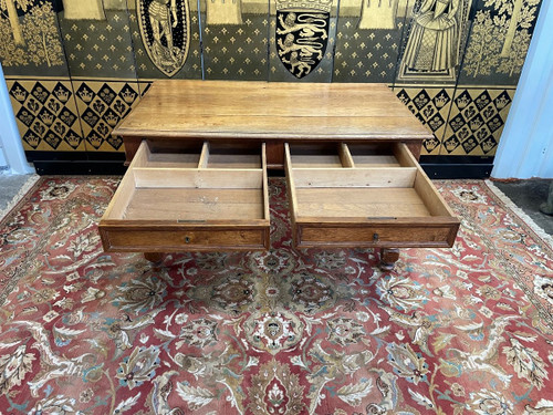 Louis XIII Style Flat Desk In Oak