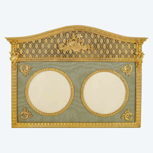 A late 19th century gilded bronze photo frame