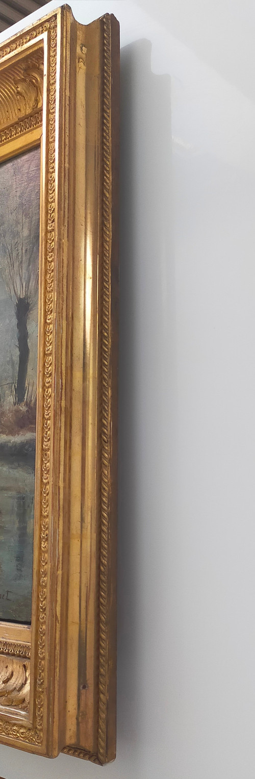 François Bonnet (1811-1894) Huile sur toile Paysage d' hiver