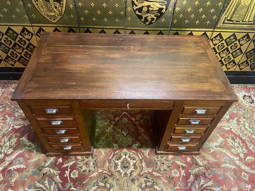 Bureau En Chêne Administratif à Caissons