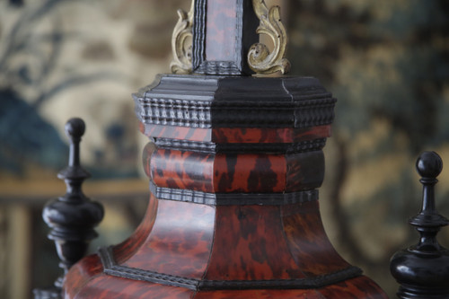 18th century style altar cross in blackened wood and tortoise shells