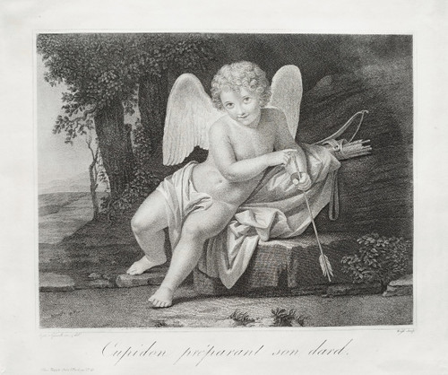 Etching Cupid Engraving By Weiss After Stephano Tofanelli 18th C Old Print