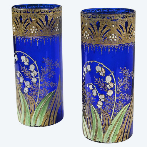 Paire de Vases Legras « Les Muguets », Art Nouveau – Fin XIXe