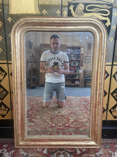 Specchio d'epoca Luigi Filippo in foglia d'oro