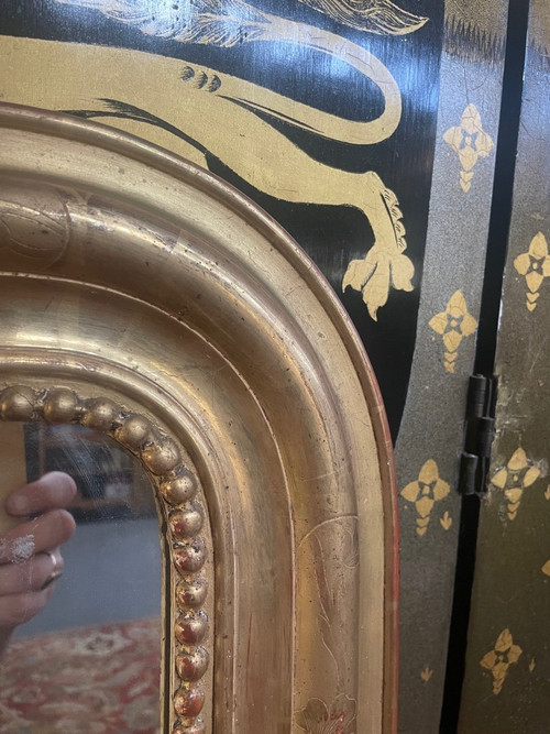Specchio d'epoca Luigi Filippo in foglia d'oro