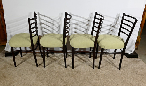 Suite mit 4 skandinavischen Stühlen aus gebeiztem Holz – 1960