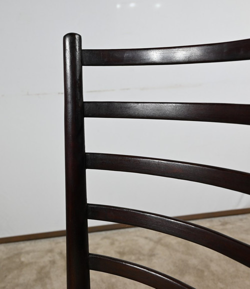 Suite mit 4 skandinavischen Stühlen aus gebeiztem Holz – 1960