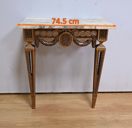 Petite Console d’Applique en Bois Sculpté, style Louis XVI, époque Napoléon III – Milieu XIXe