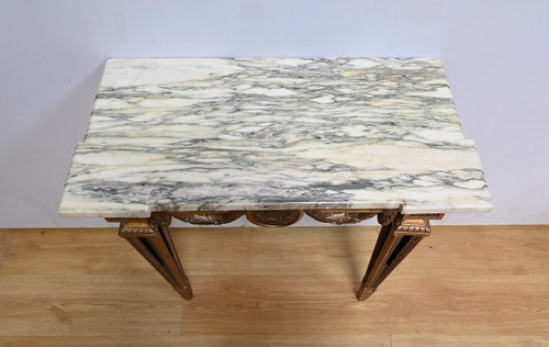 Petite Console d’Applique en Bois Sculpté, style Louis XVI, époque Napoléon III – Milieu XIXe