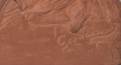 "Tre Cuccioli" in terracotta Firmato Georges Lucien Vacossin Inizio del XX secolo