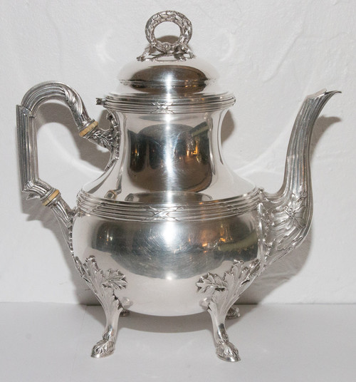 4 Piece Tea And Coffee Service In Sterling Silver Goldsmith Olier & Caron