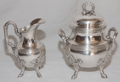 4 Piece Tea And Coffee Service In Sterling Silver Goldsmith Olier & Caron