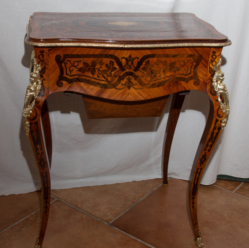 Travailleuse En Marqueterie époque Napoleon III