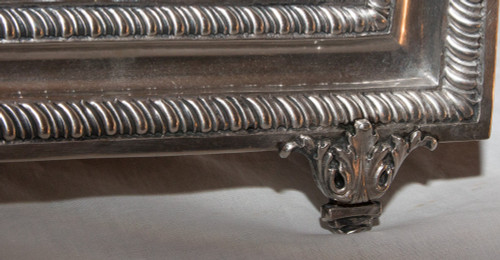 Großer italienischer Tischspiegel aus Sterlingsilber aus dem Jahr 1900