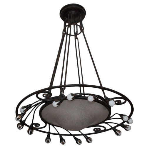 Large Schneider Chandelier Art Deco Period