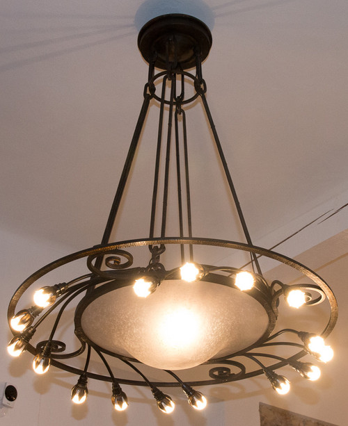 Large Schneider Chandelier Art Deco Period