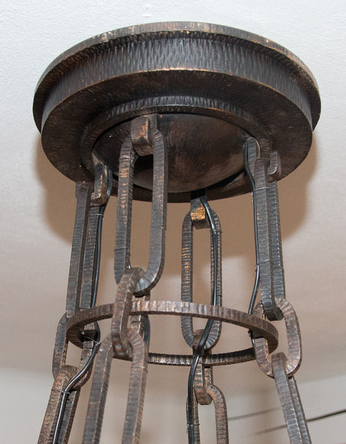 Large Schneider Chandelier Art Deco Period