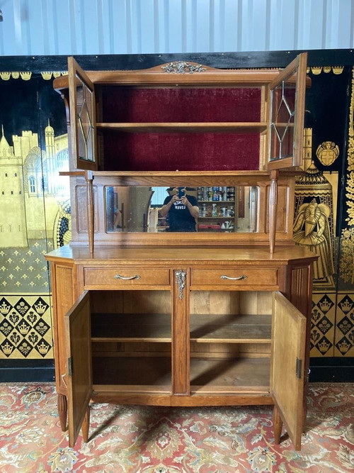 Buffet Deux Corps En Chêne Art Déco