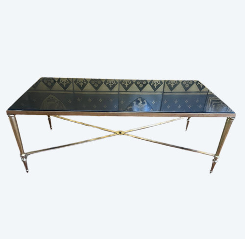 Table Basse En Laiton Et Marbre De Mazy