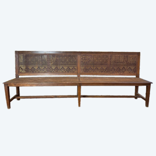 Grande panca - Banquette D'office En Cannage 1900