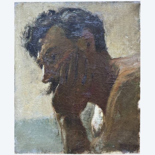 Französische Impressionistenschule um 1890 - Nachdenklicher Mann