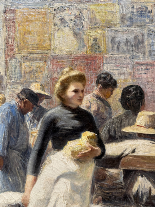 Anatole Eugène Hillairet (1880-1928) Return From the Market, Circa 1899