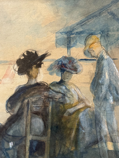Alméry Lobel-riche (1877-1950) - Scène De Plage, Circa 1910