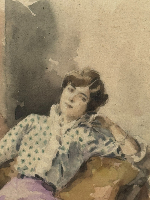 Osvaldo Tofani (1849-1915) - Woman with a Cigarette, 1913