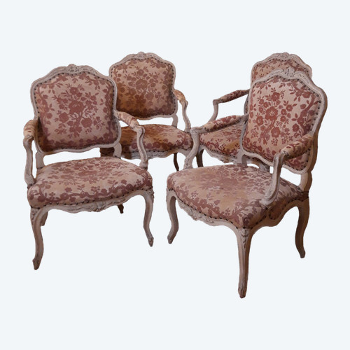 Suite of 4 Queen armchairs from the Louis XV period
