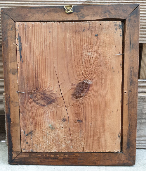 Büffeljagd, unter Glas fixiert, indo-portugiesisch/philippinisch? 18. Jahrhundert
