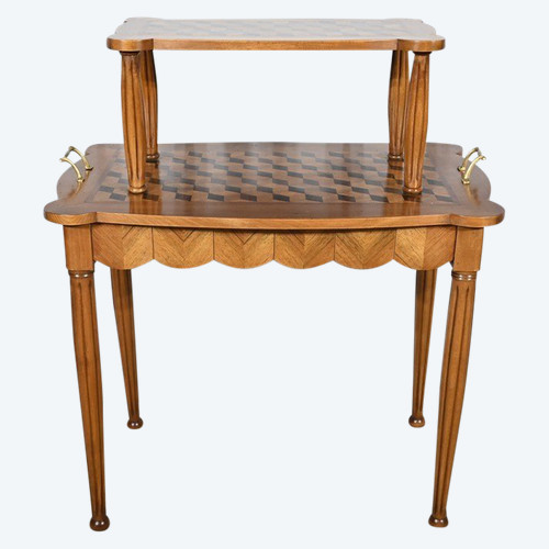 Walnut and Rosewood Marquetry Service Table – 1940