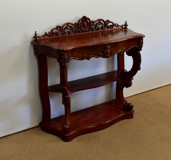  Console Desserte en Acajou massif, époque Napoléon III - Milieu XIXe 