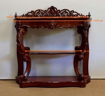  Console Desserte en Acajou massif, époque Napoléon III - Milieu XIXe 