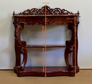  Console Desserte en Acajou massif, époque Napoléon III - Milieu XIXe 