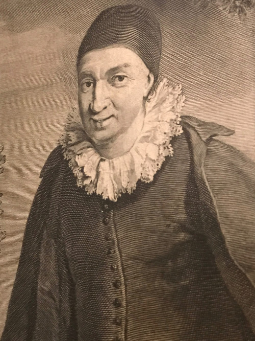 Full-length portrait of the actor Raymond Poisson in the role of Crispin, etching, 17th century