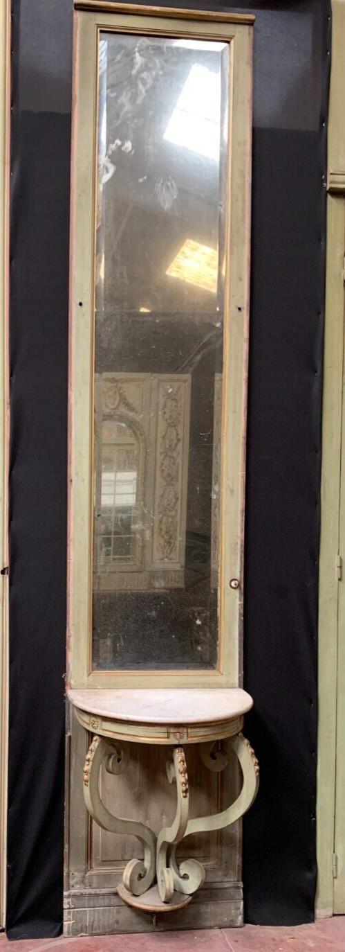 Miroir et console de boiserie de style Napoléon III en bois patiné XIX siècle