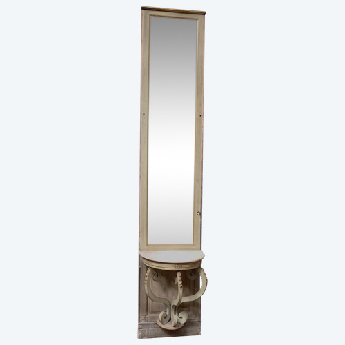 Miroir et console de boiserie de style Napoléon III en bois patiné XIX siècle